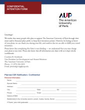 AUP Confidential Intention Form